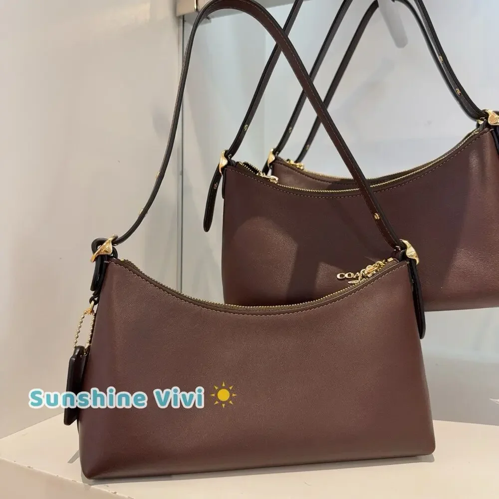 NWT Coach Emeilia Shoulder Bag CFO89 natural grain leather/Gold/Maple